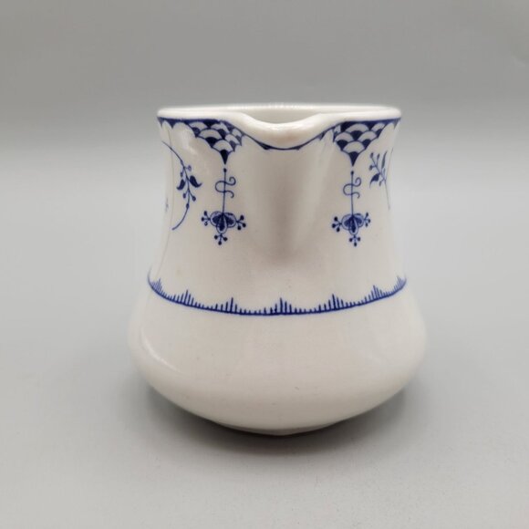 Vintage Shenango Creamer Pitcher Blue Floral Design Anchor Hocking 1980 - Picture 4 of 7